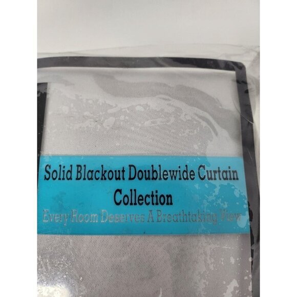 Exclusive Fabrics Solid Blackout Doublewide Curtain Gray 100" X 120" NEW - Picture 3 of 7